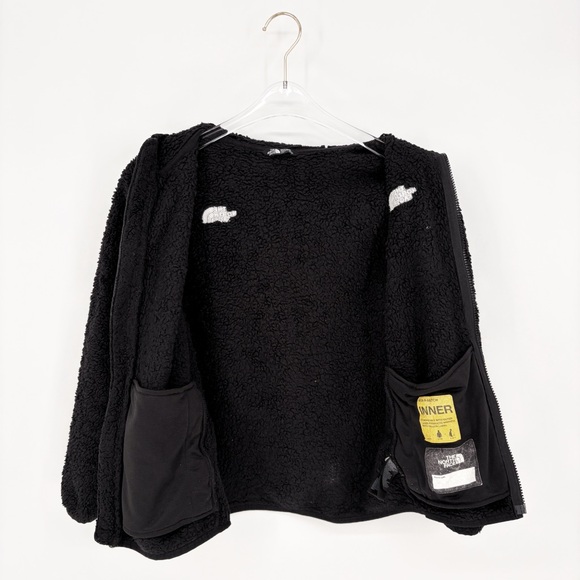 NORTH FACE Girl's Black Fleece Zip Jacket M - Picture 3 of 10